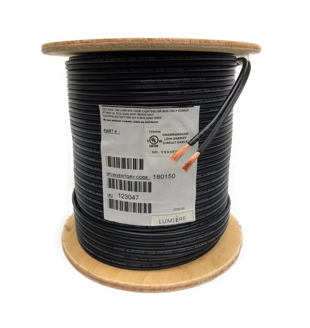 12/2 AWG 100Ft High Quality Copper Wire Cable Direct Burial for Outdoor Landscape Lighting