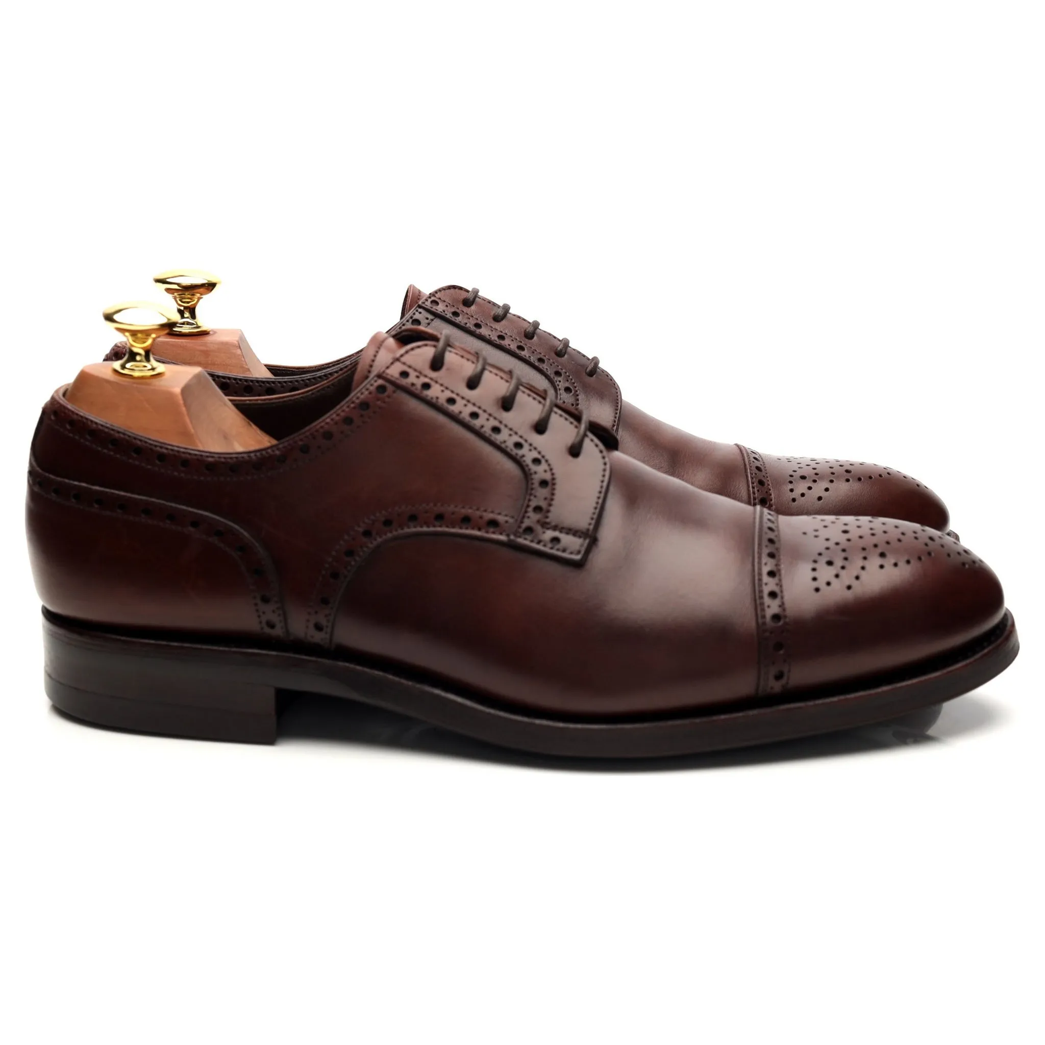 '730' Brown Leather Derby Brogues UK 9