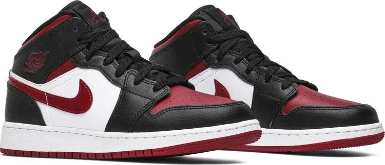 Air Jordan 1 Mid GS Noble Red sneakers, red