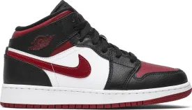 Air Jordan 1 Mid GS Noble Red sneakers, red