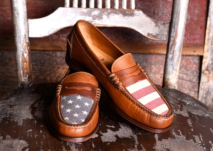 All American Saddle Leather Penny Loafers - Rust