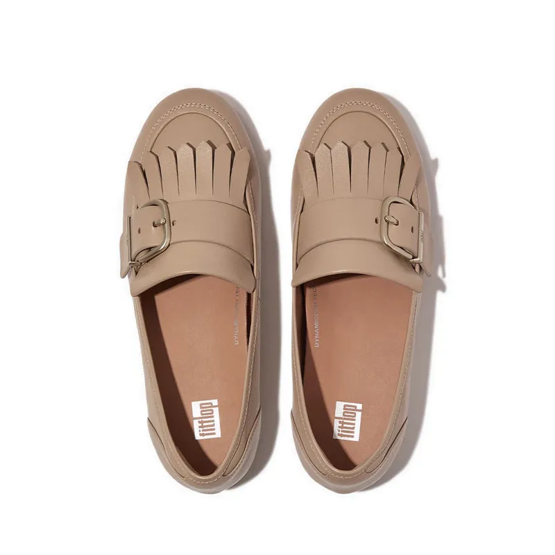 ALLEGRO FRINGE BUCKLED LEATHER LOAFERS