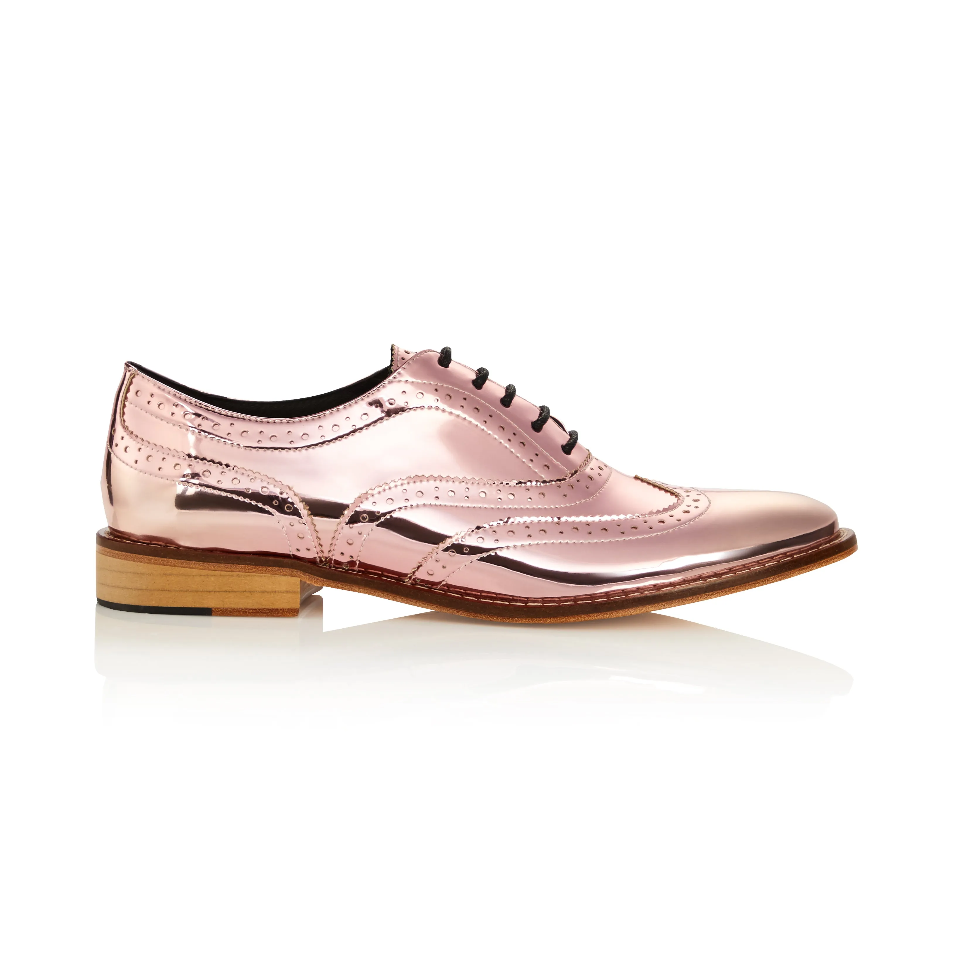 Baby Pink Metallic Brogues