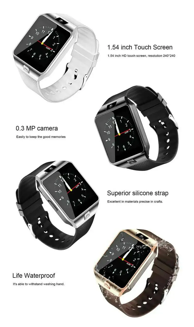 Bluetooth Smart Watch w/Camera Waterproof Phone Mate For Android Samsung iPhone