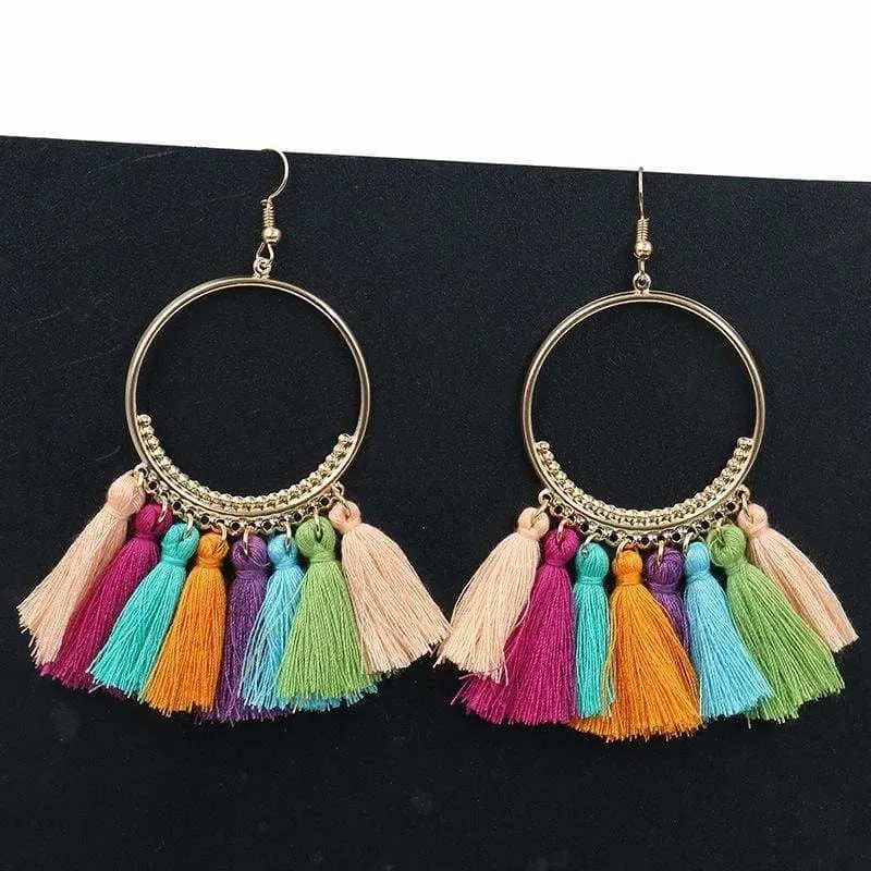 Bohemian Handmade Statement Tassel Earrings