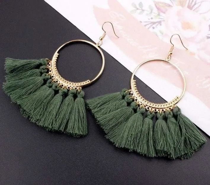 Bohemian Handmade Statement Tassel Earrings