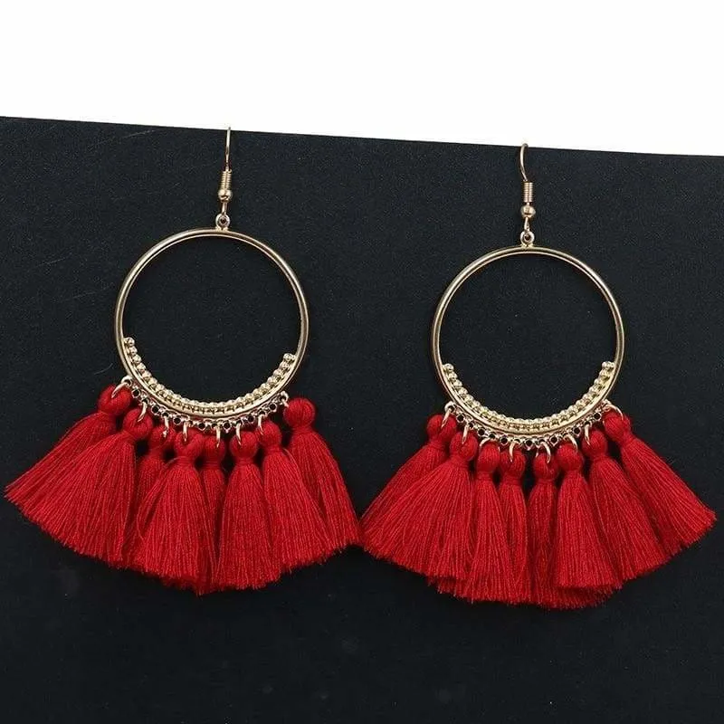 Bohemian Handmade Statement Tassel Earrings