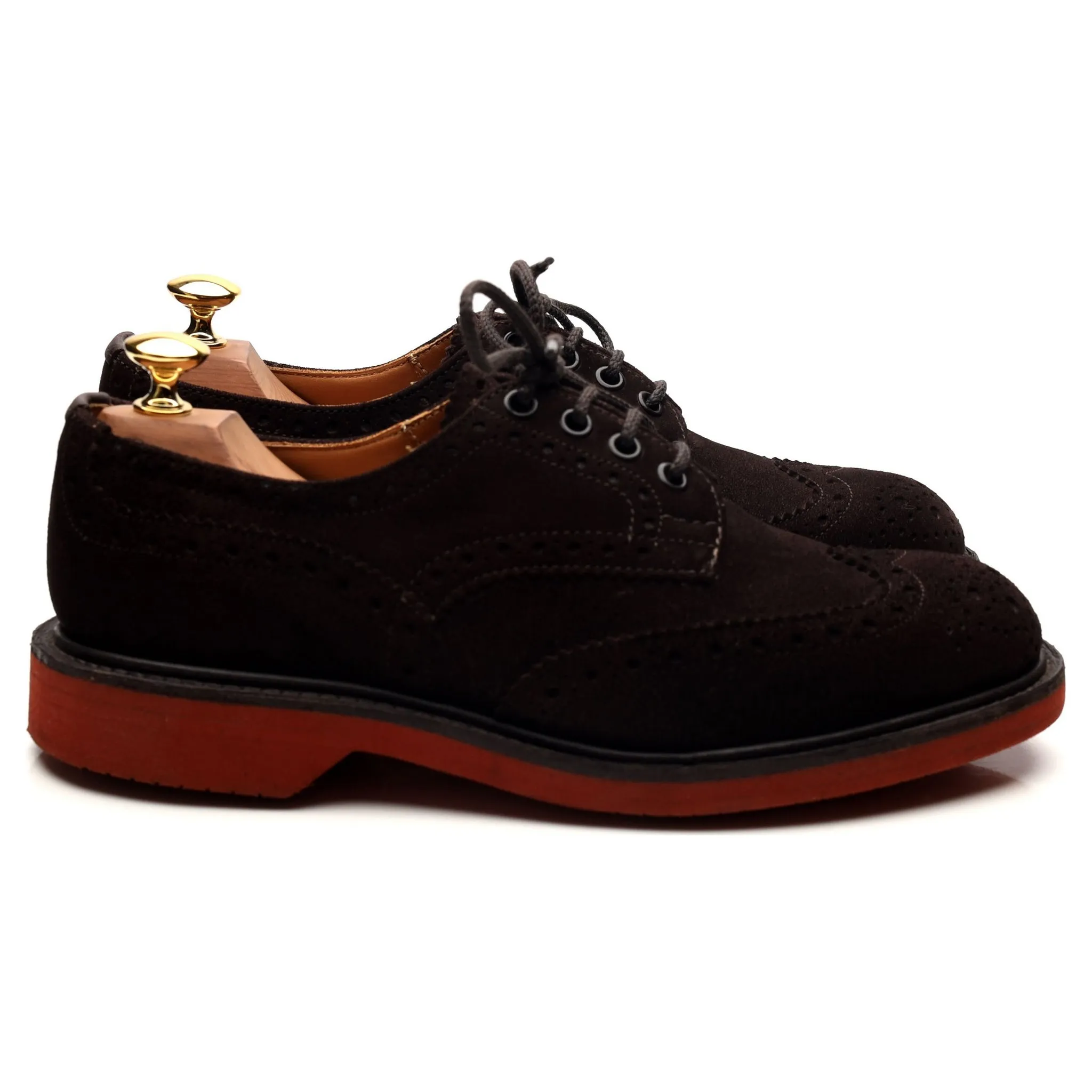 'Bourton' Dark Brown Suede Derby Brogues UK 6.5