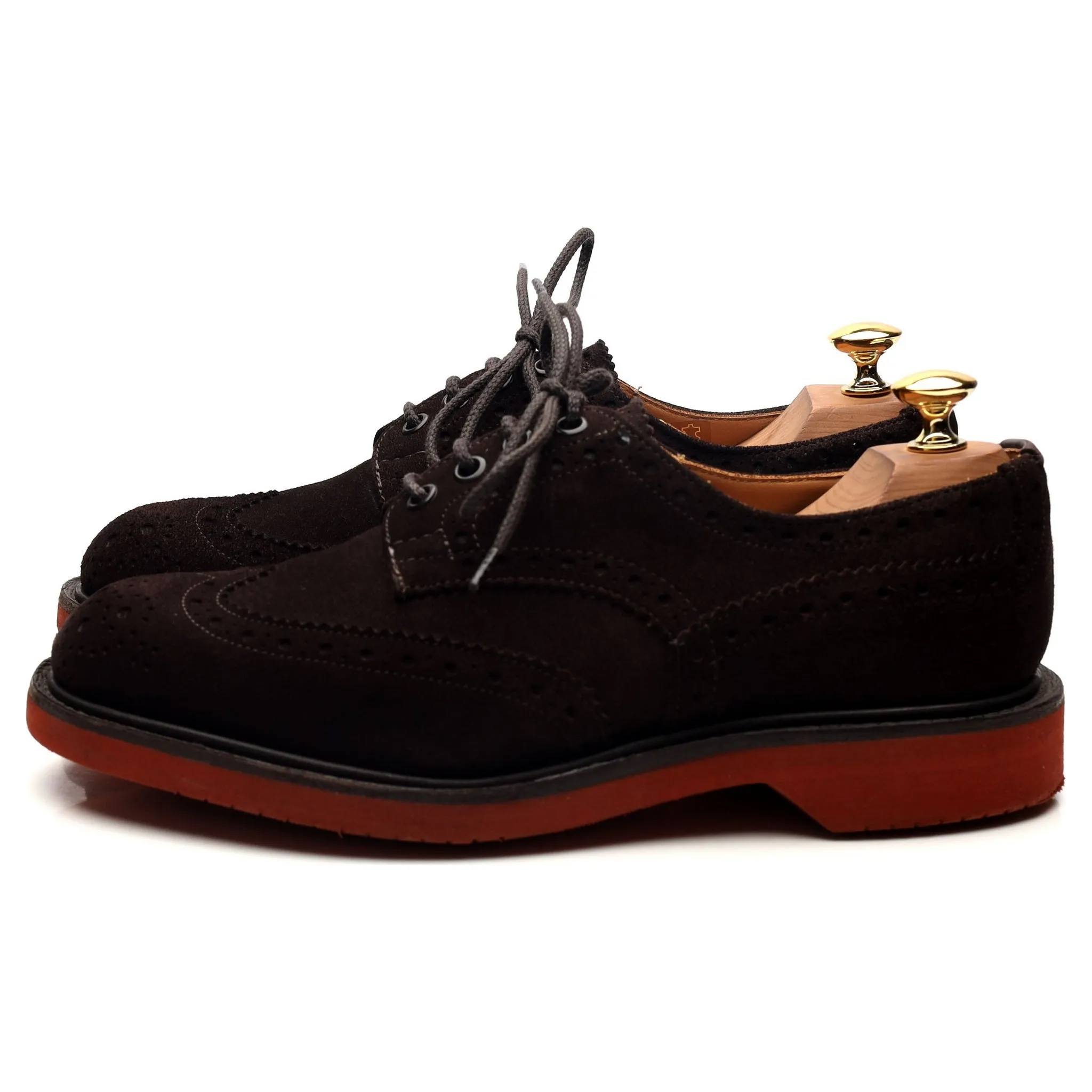 'Bourton' Dark Brown Suede Derby Brogues UK 6.5