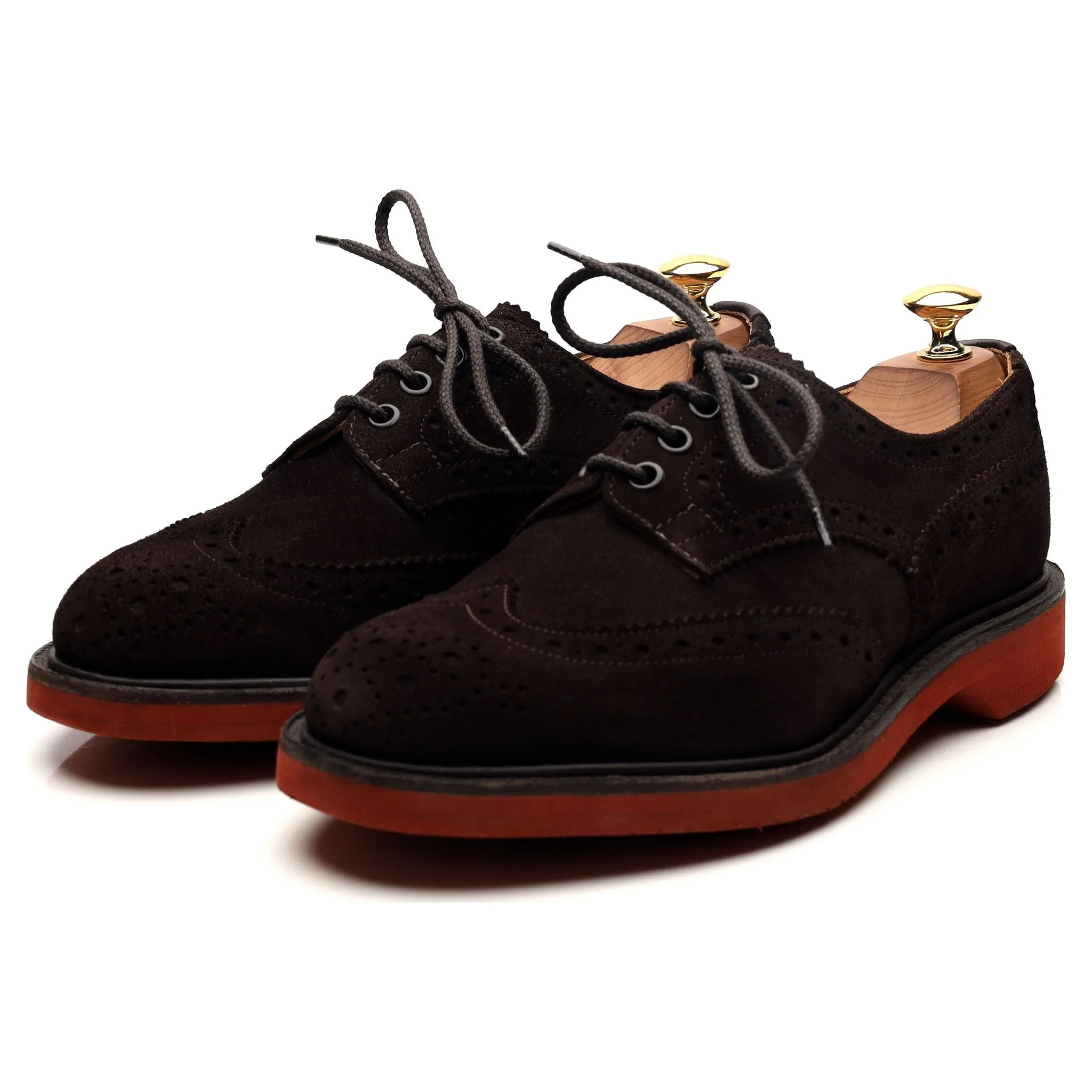 'Bourton' Dark Brown Suede Derby Brogues UK 6.5