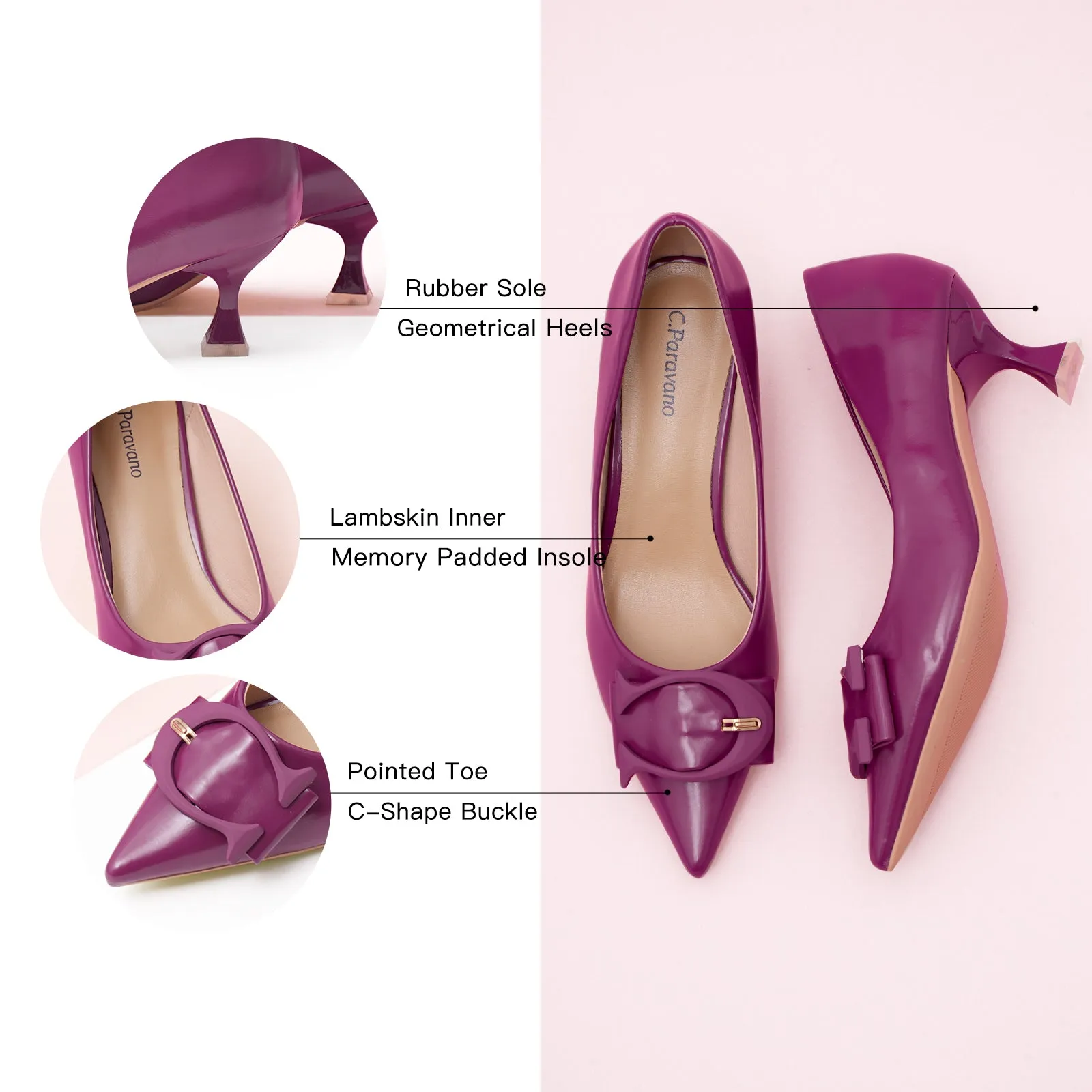 C Buckle Pumps (Olivia) Purple