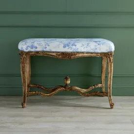 French Louis XV Style Bench in Mary Jayne