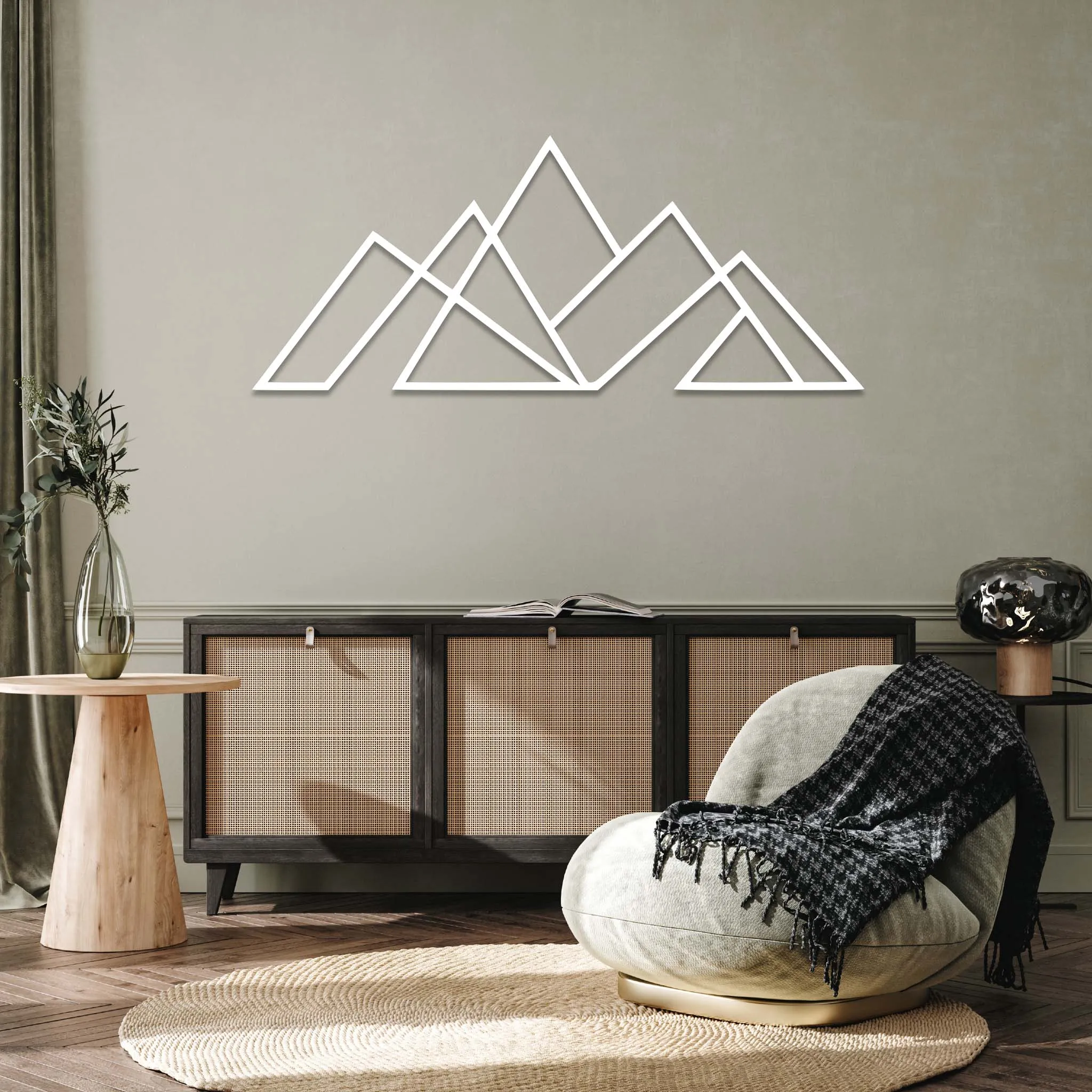 Geometric Mountains - Metal Wall Art