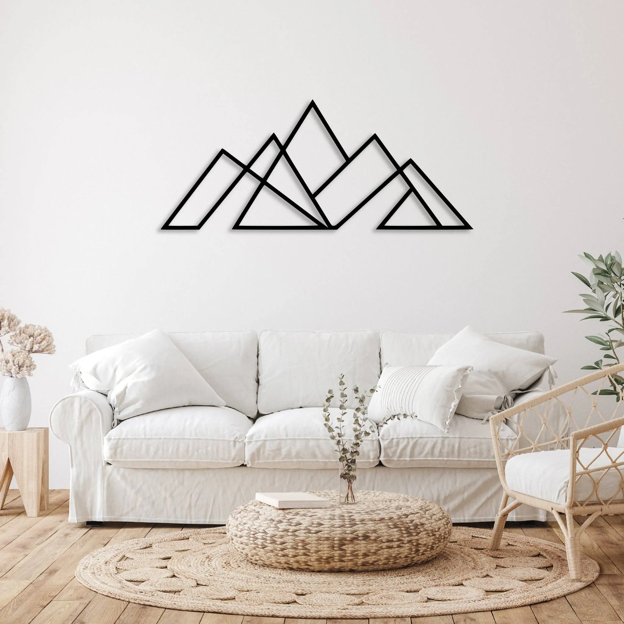 Geometric Mountains - Metal Wall Art