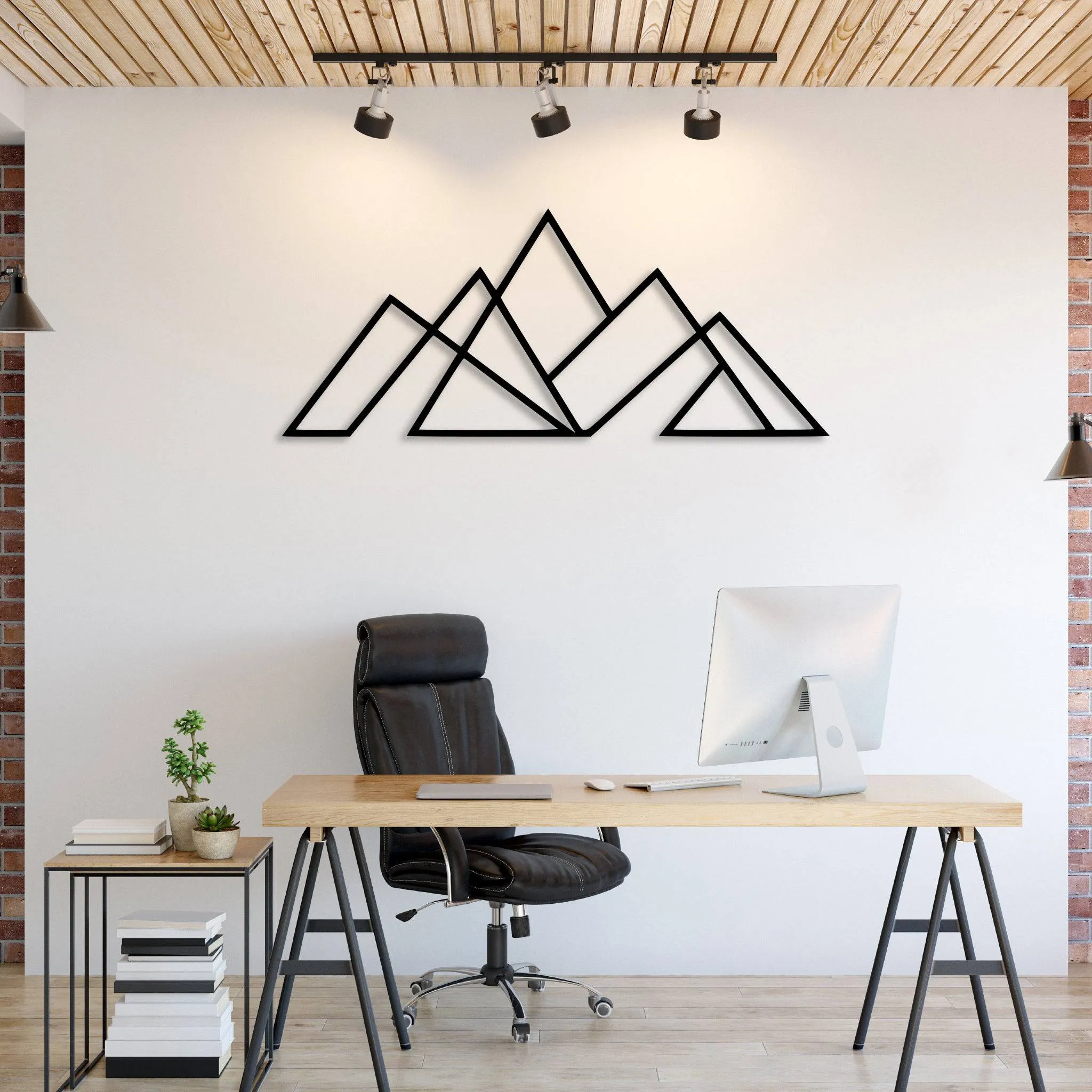 Geometric Mountains - Metal Wall Art