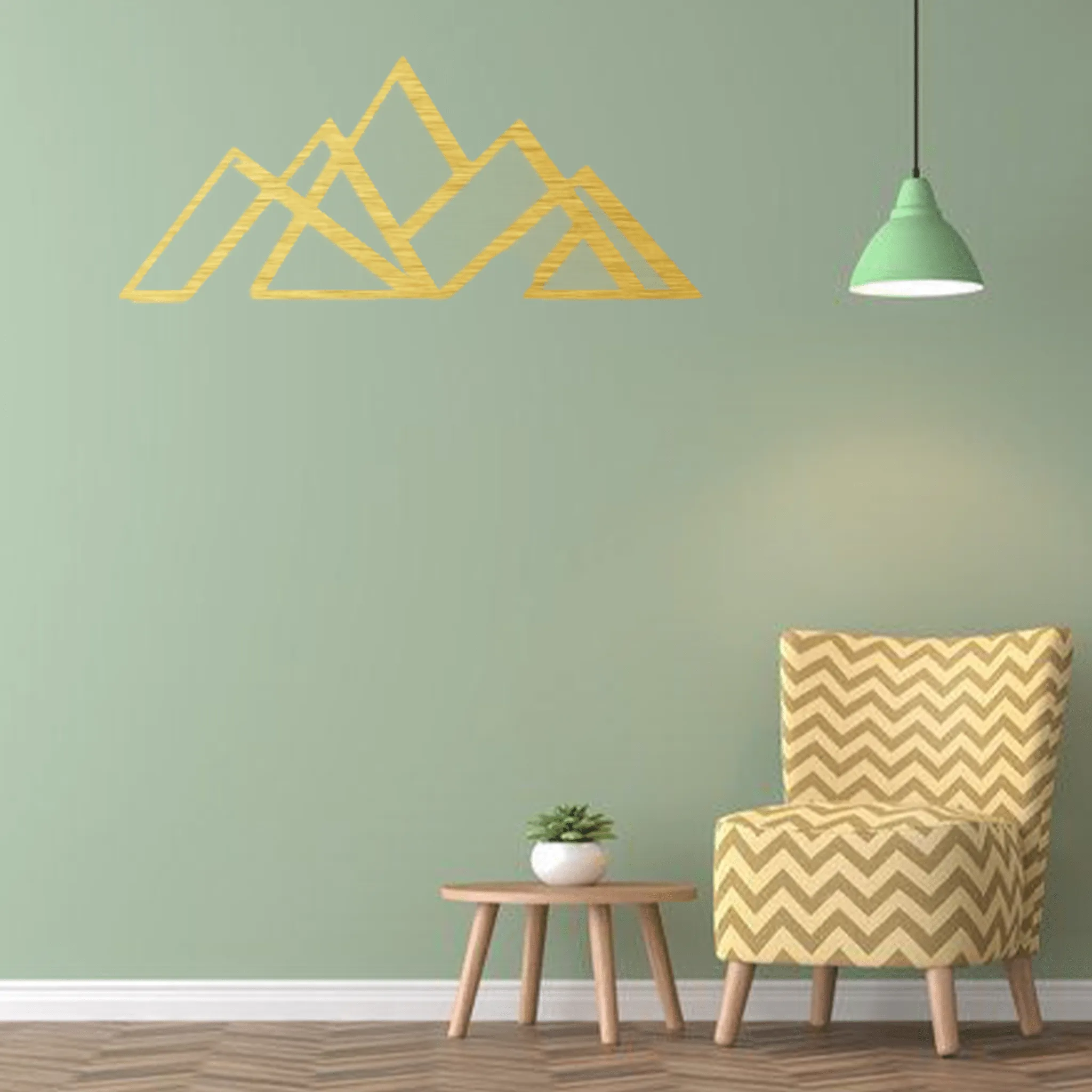 Geometric Mountains - Metal Wall Art