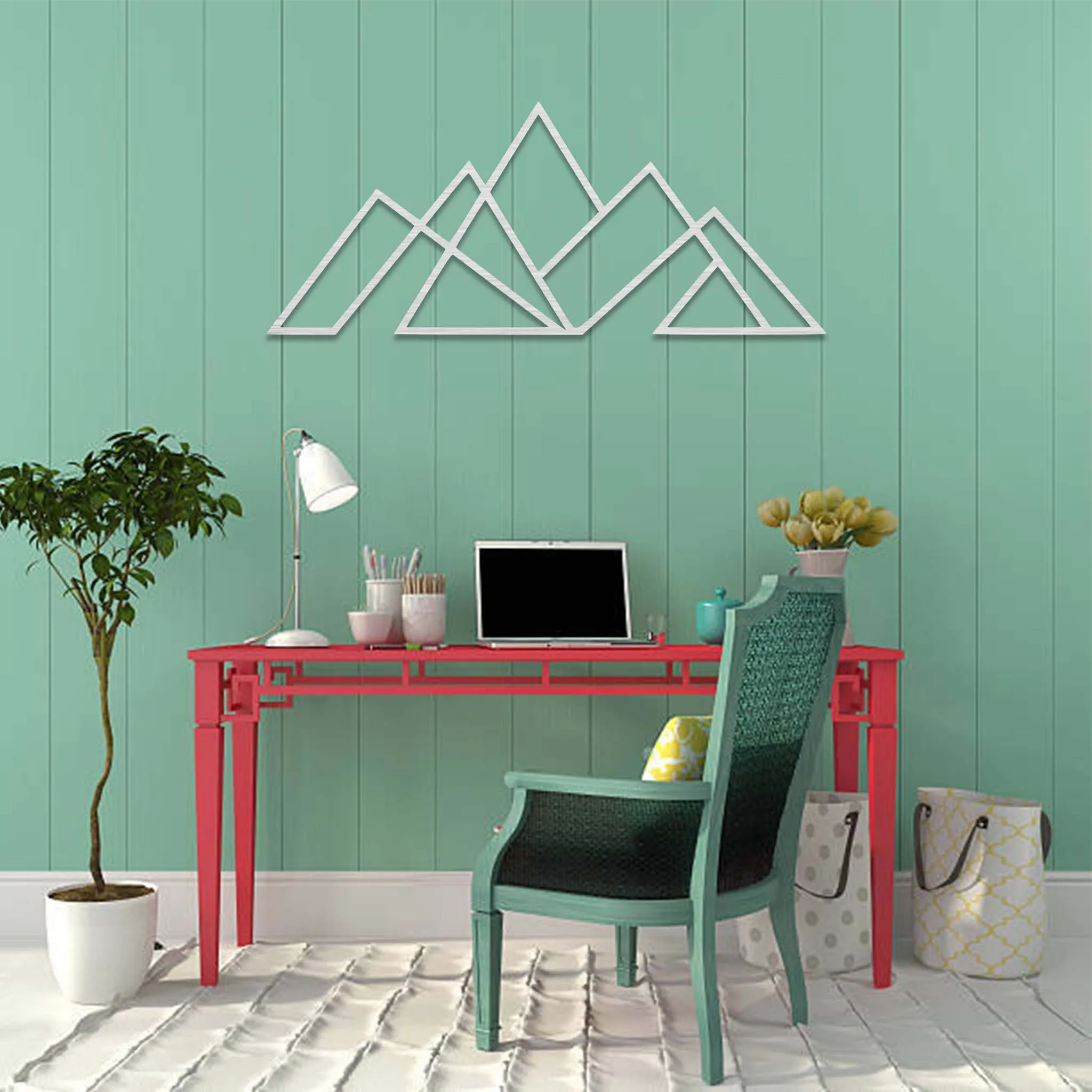 Geometric Mountains - Metal Wall Art