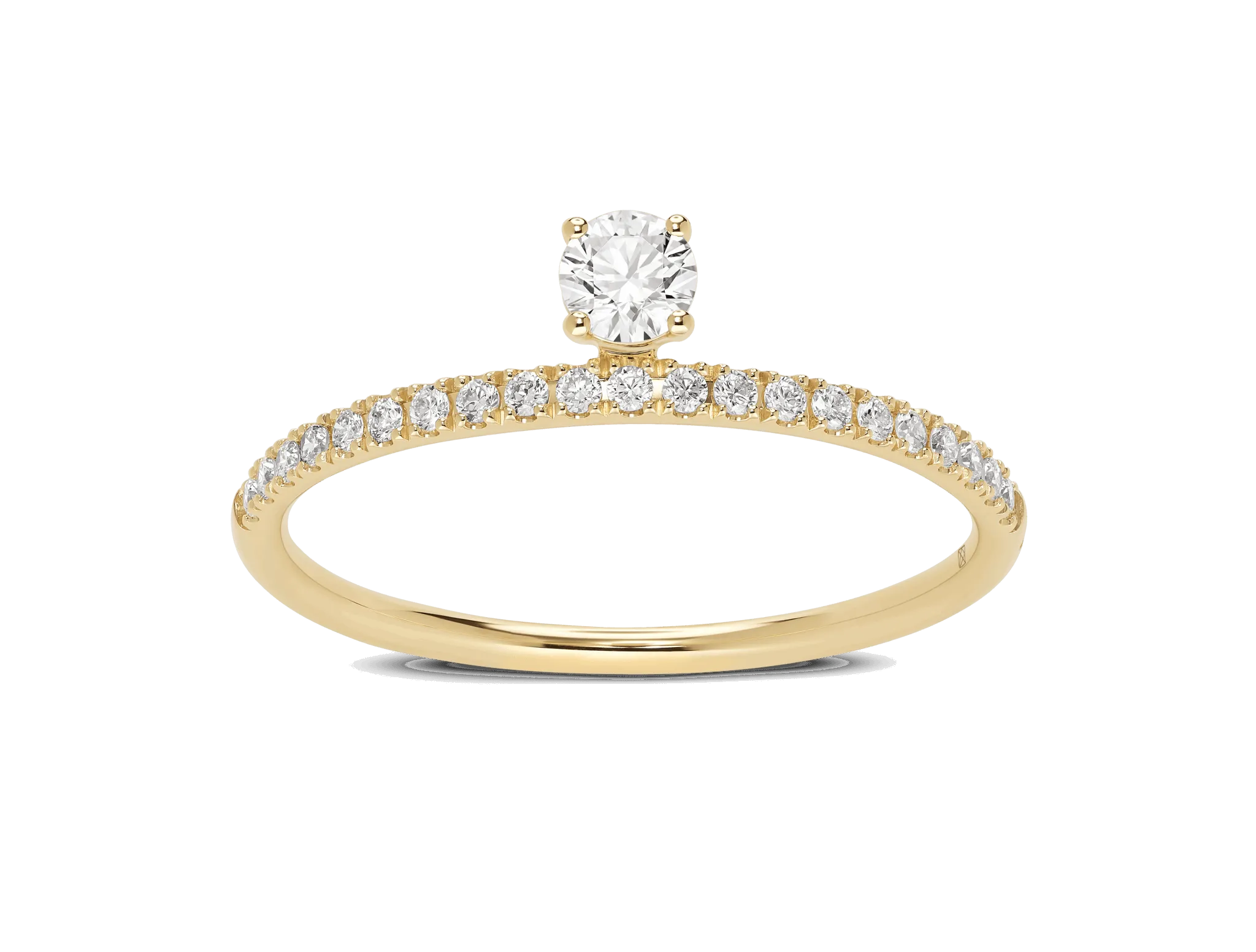 Lab-Grown Diamond ¼ct. tw. Floating Stone Pavé Stacking Ring | White