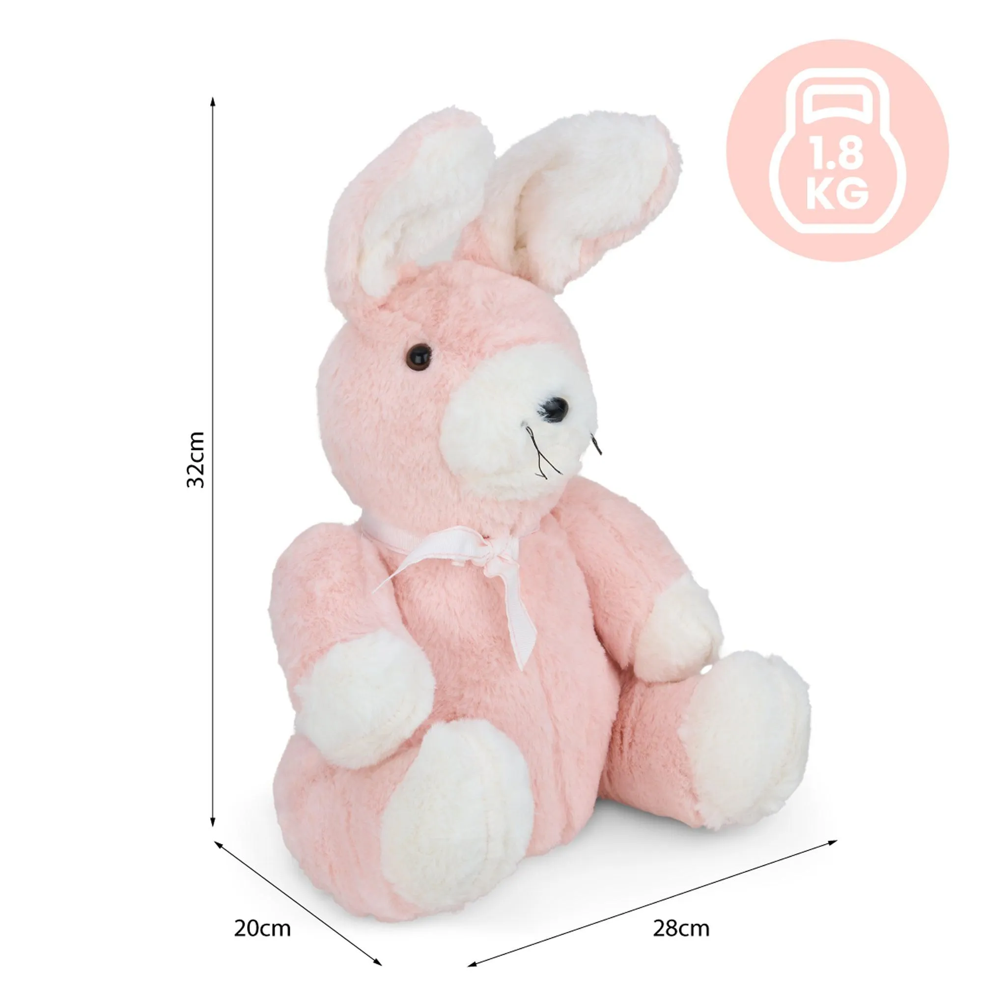 Large Pink "Rosie" Rabbit Door Stop - 38cm