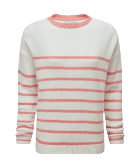 Lee Bay Jumper - Soft White/Flamingo