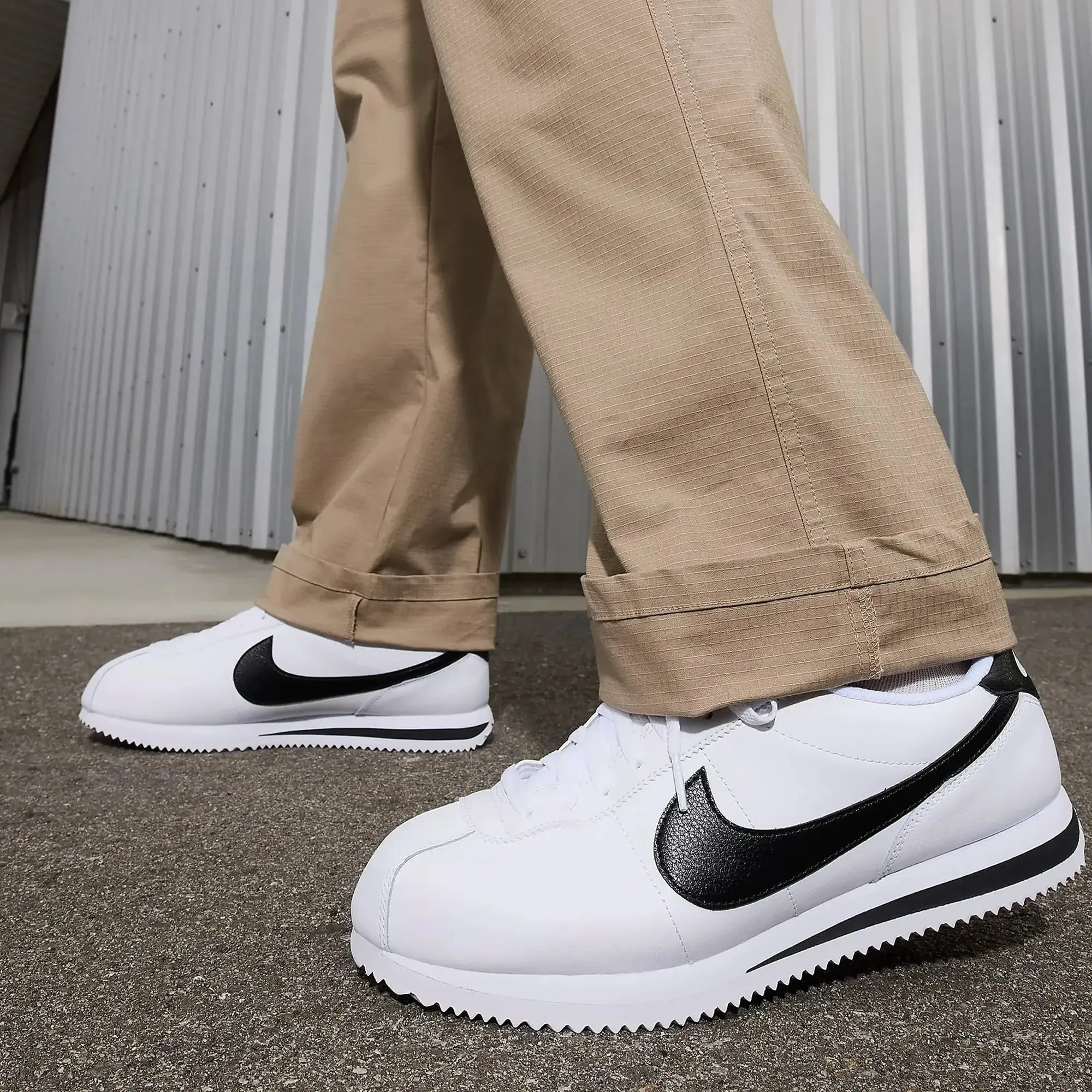 Men's Cortez Leather "Black White" Shoes