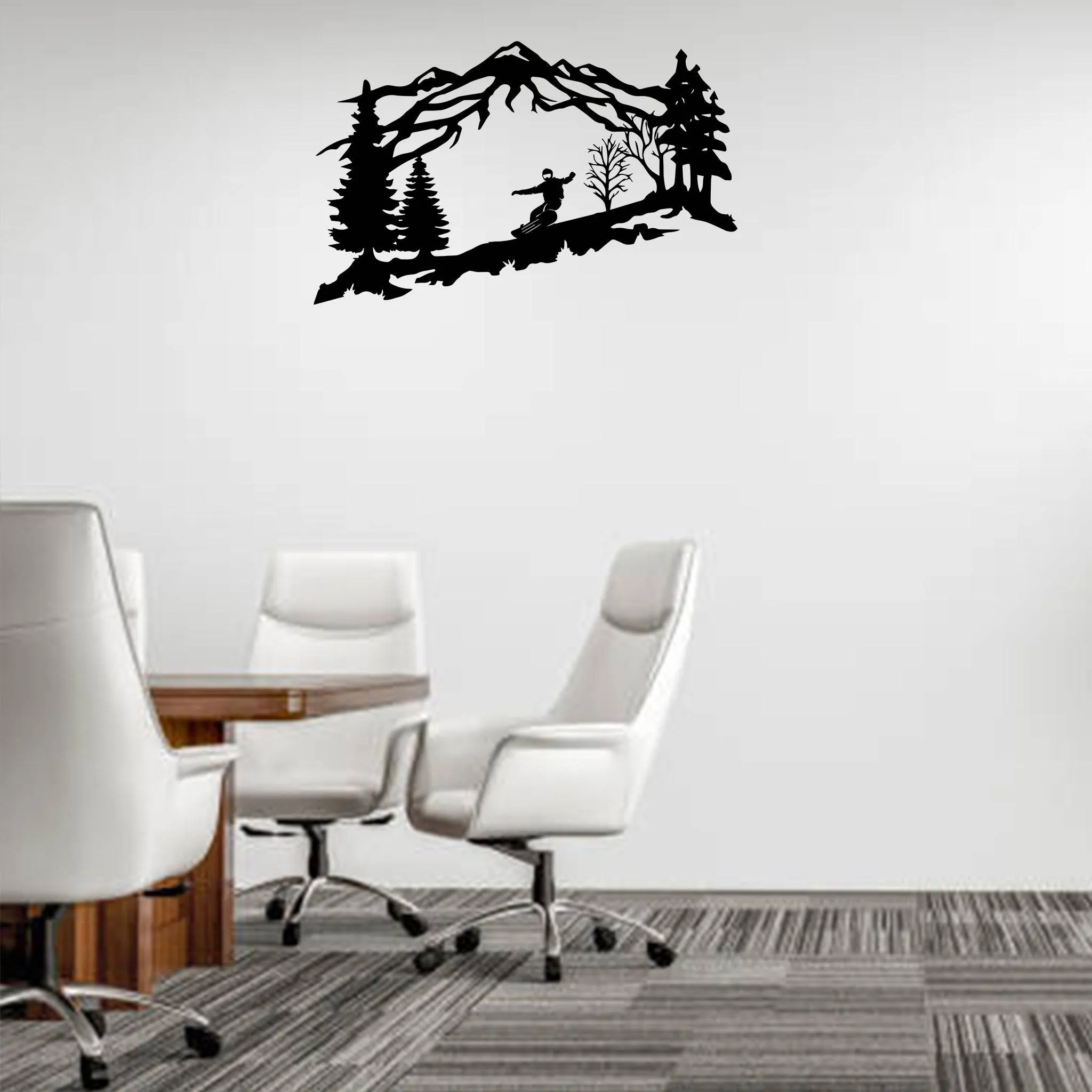 Mountain Snowboarder- Metal Wall Art