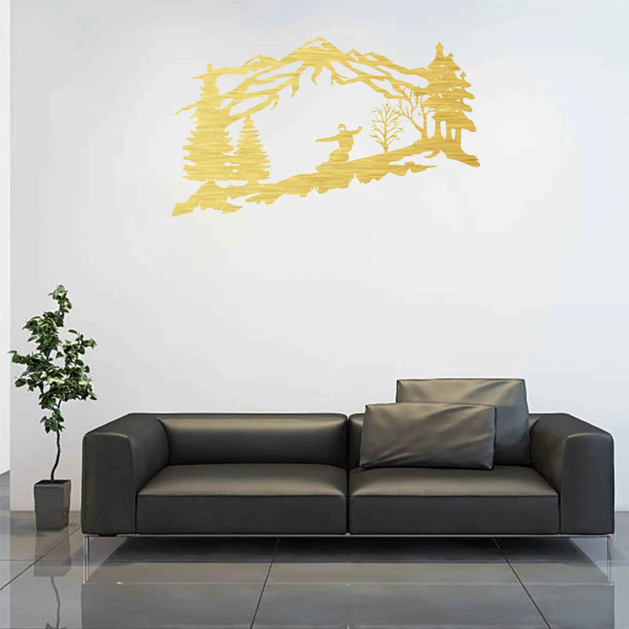 Mountain Snowboarder- Metal Wall Art