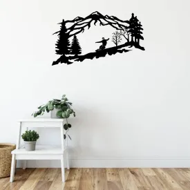 Mountain Snowboarder- Metal Wall Art