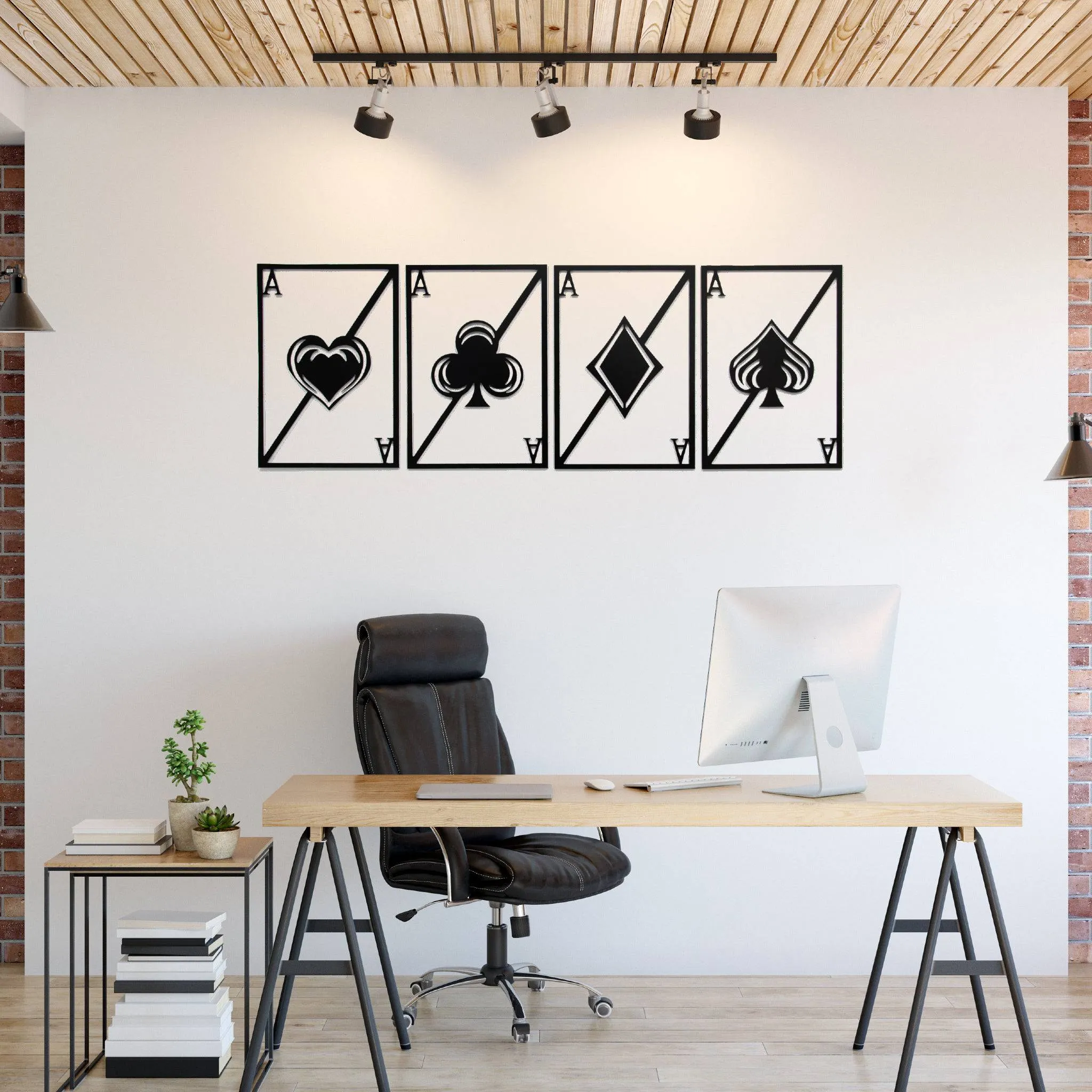 Quad Aces - Metal Wall Art