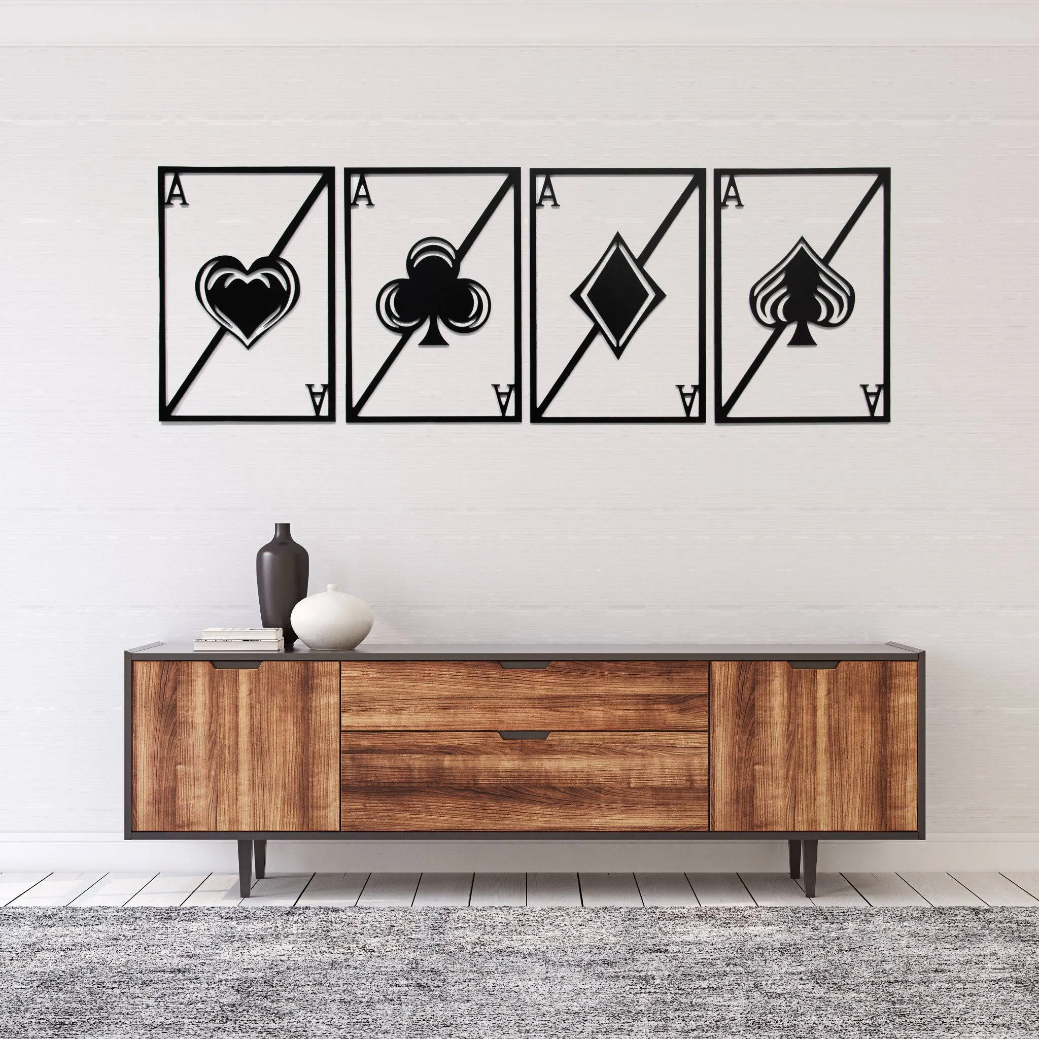 Quad Aces - Metal Wall Art