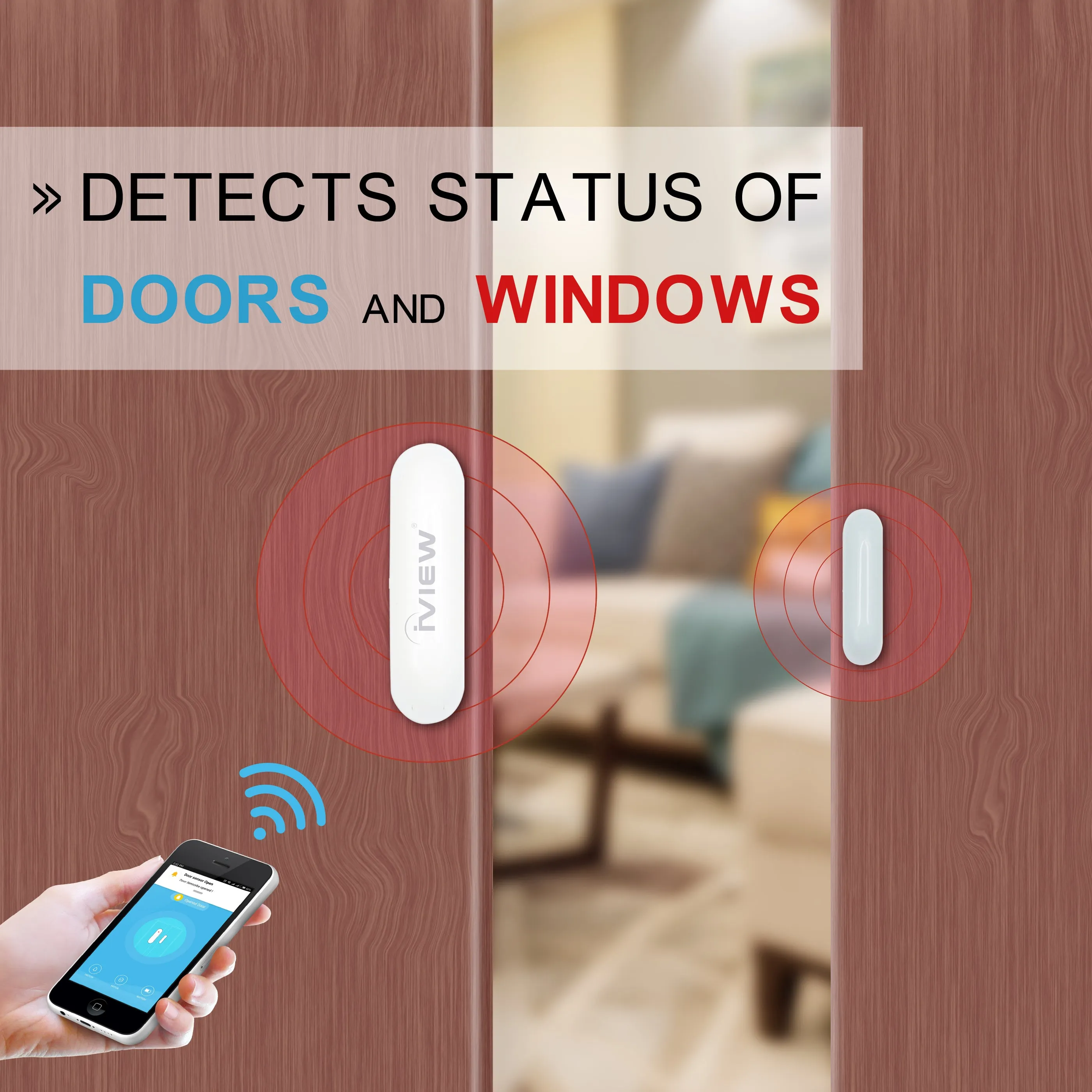 S100 Door & Window Sensor Alarm for Home Security, Easy Installation, App with Realtime Alerts