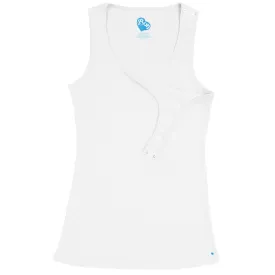 Shoulder Snap Nursing Tank - White