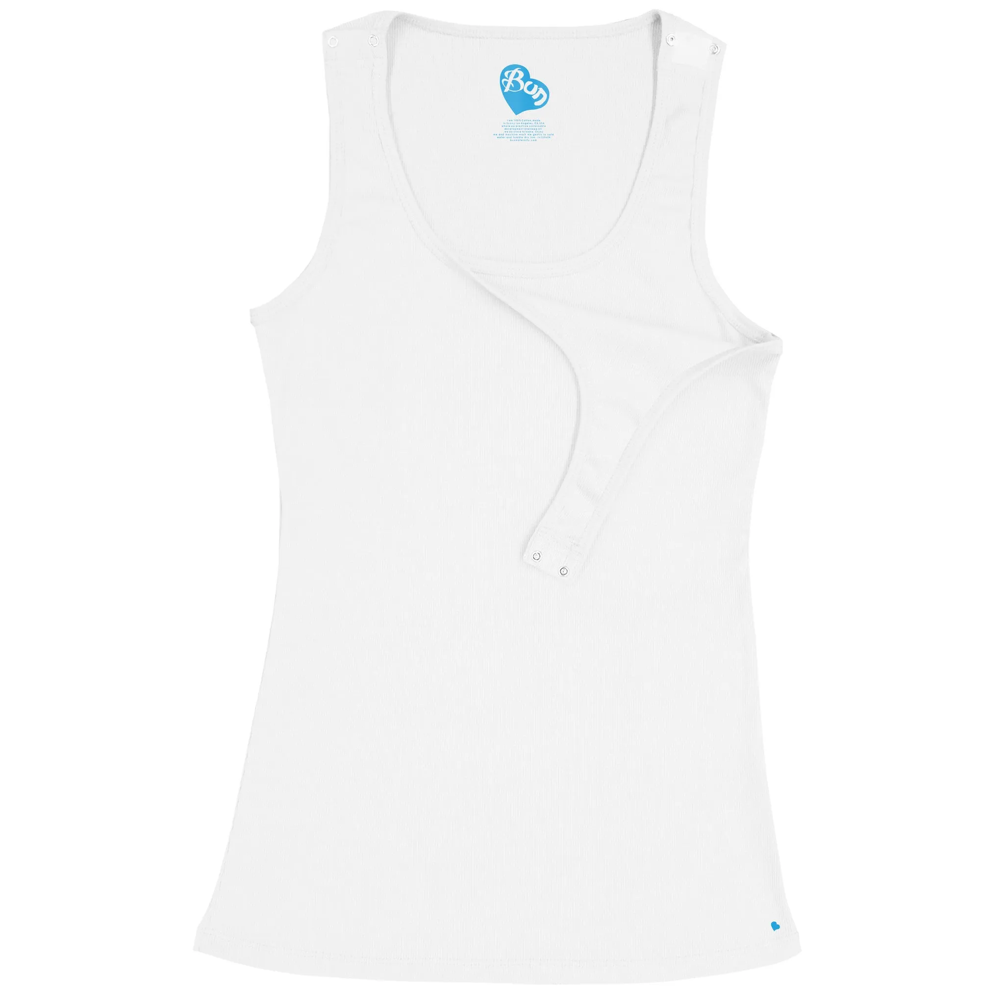 Shoulder Snap Nursing Tank - White