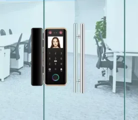 SPACE |  Smart Glass Door Lock With Face Recognition Fingerprint Passcode Mobile App And Card Unlocking Mode