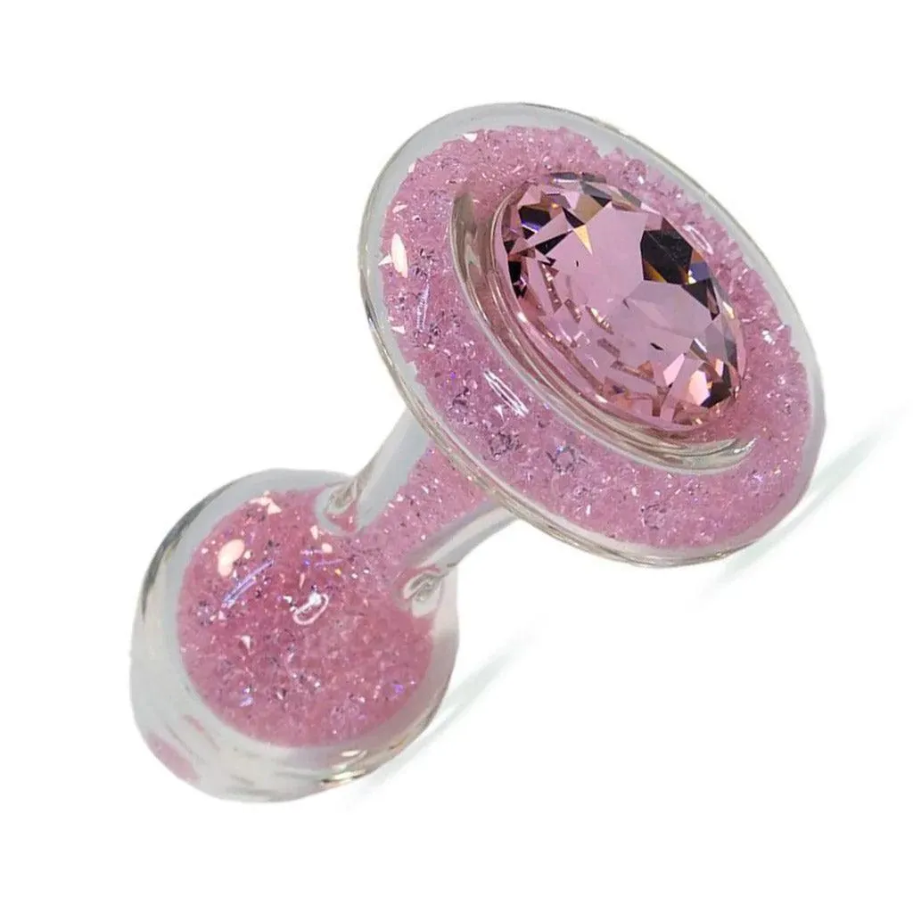 Sparkle Glass Butt Plug with Crystal Base