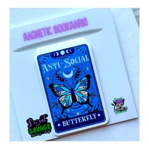 Tarot Card: Anti-Social Butterfly - Magnetic Bookmark