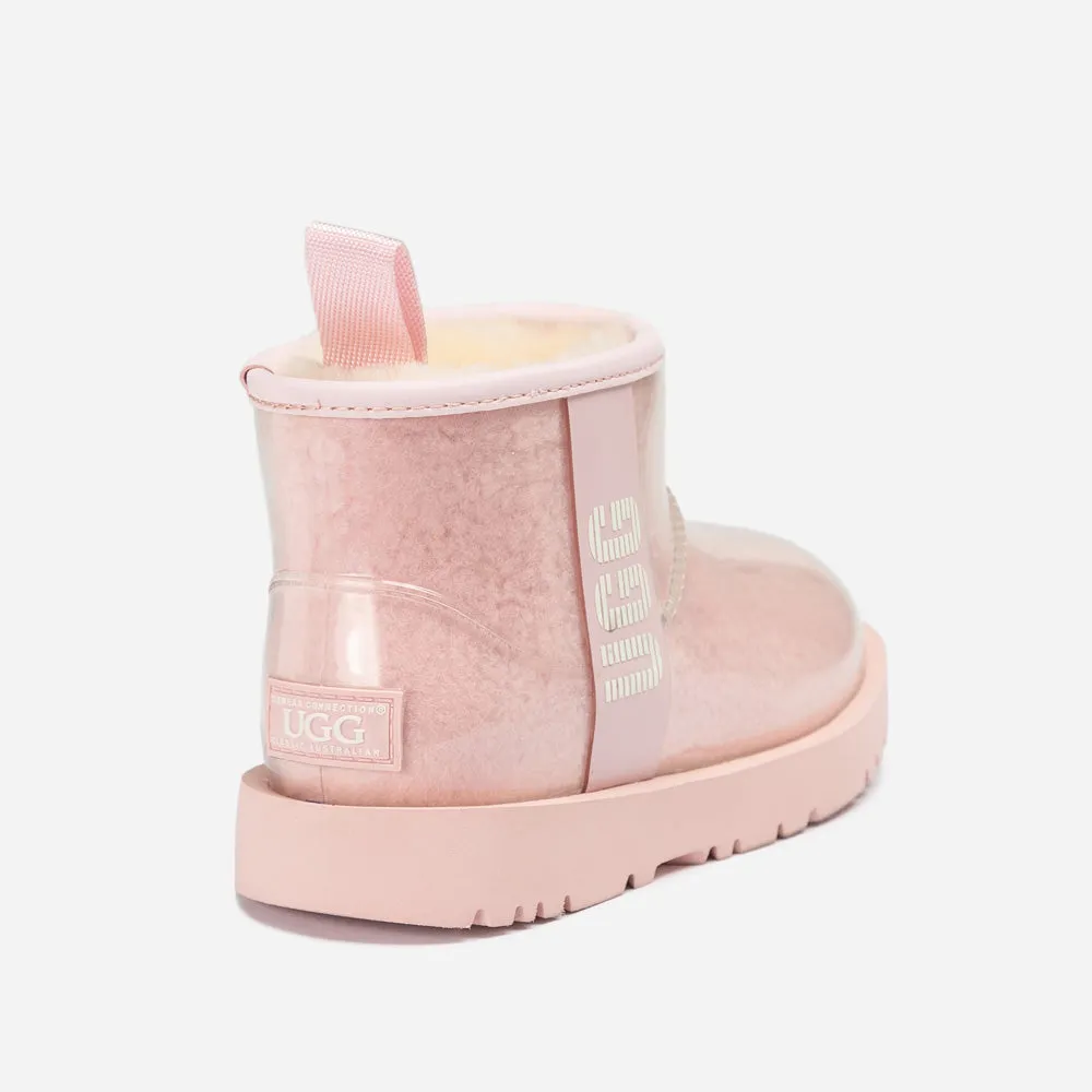 Ugg Classic Kids Clear Mini Boots (Waterproof) (Glow In Dark Logo)