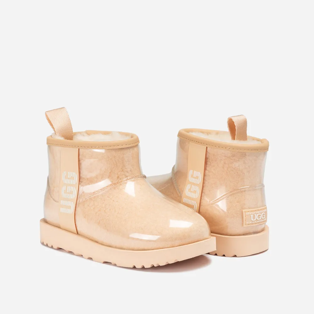 Ugg Classic Kids Clear Mini Boots (Waterproof) (Glow In Dark Logo)