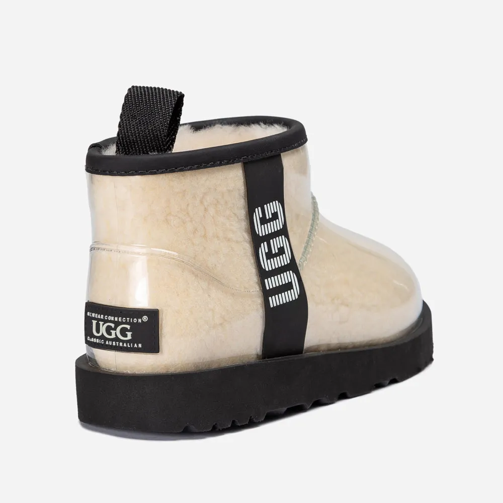 Ugg Classic Kids Clear Mini Boots (Waterproof) (Glow In Dark Logo)