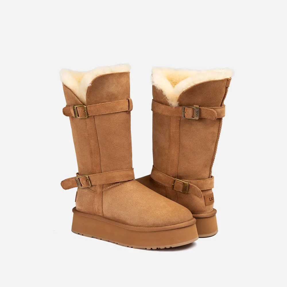 Ugg Classic Platform Buckle Long Boots (4.5cm) (Water Resistant)