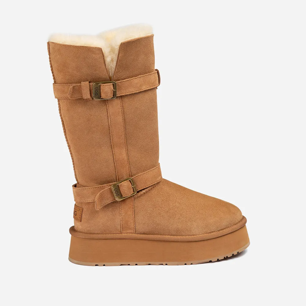 Ugg Classic Platform Buckle Long Boots (4.5cm) (Water Resistant)