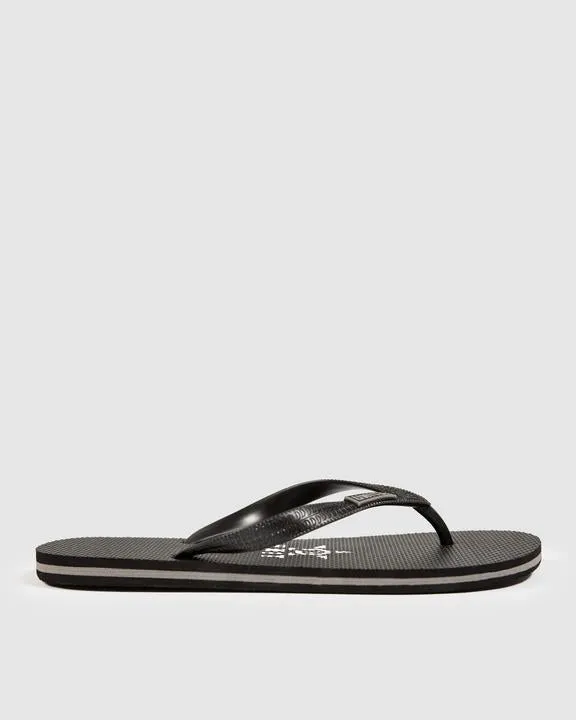 Unit 2021 Mens Fixed Flip Flops Black