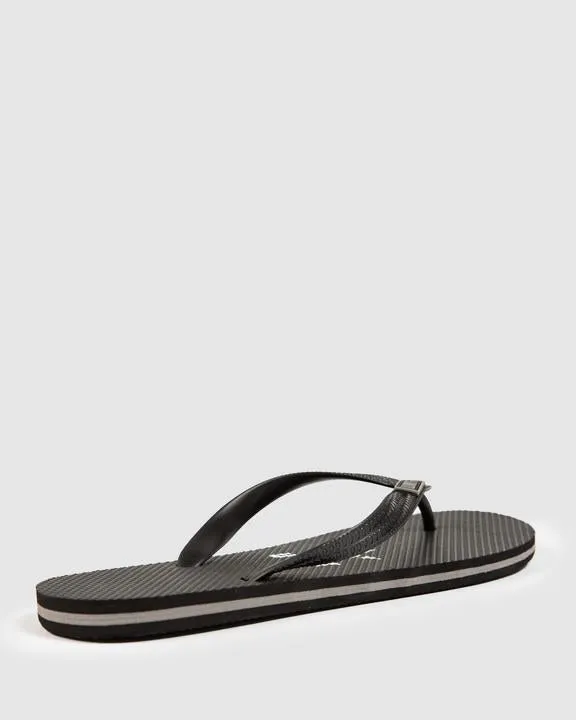 Unit 2021 Mens Fixed Flip Flops Black