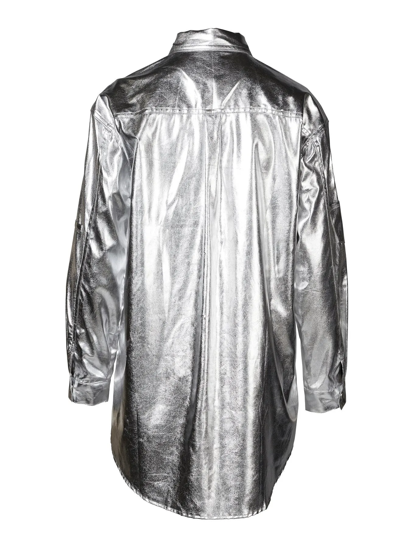 Viol Metallic Lyocell Shirt - Silver