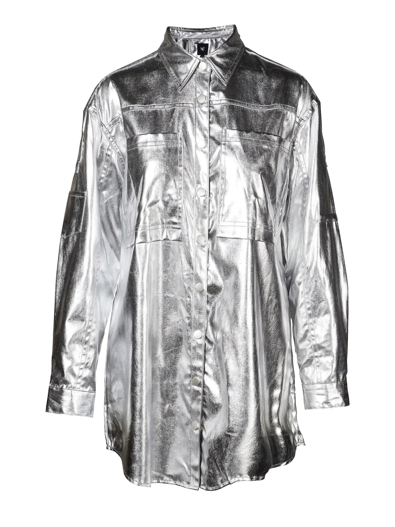 Viol Metallic Lyocell Shirt - Silver