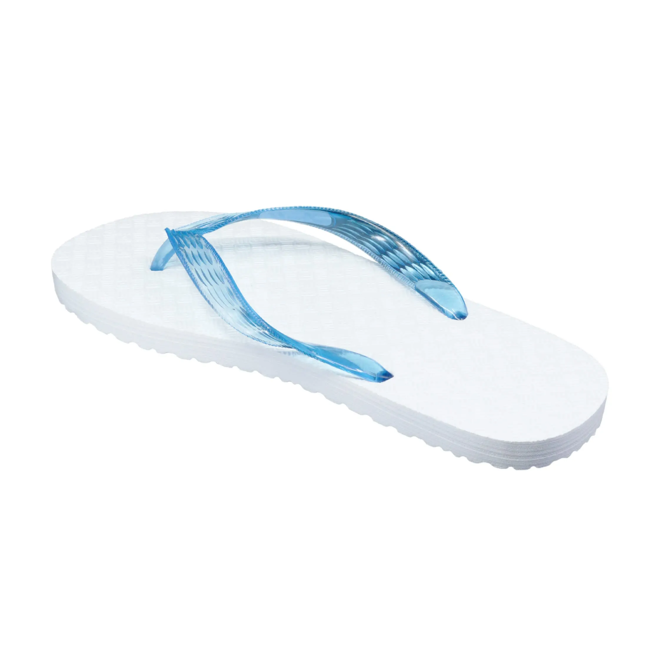 White Platform Women's Translucent Turquoise Strap Slippah