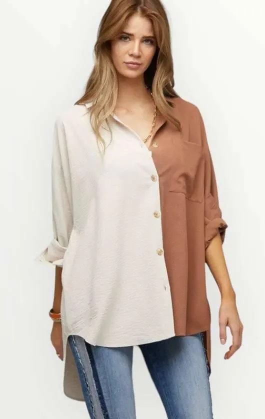 Womens Color Block Shirt